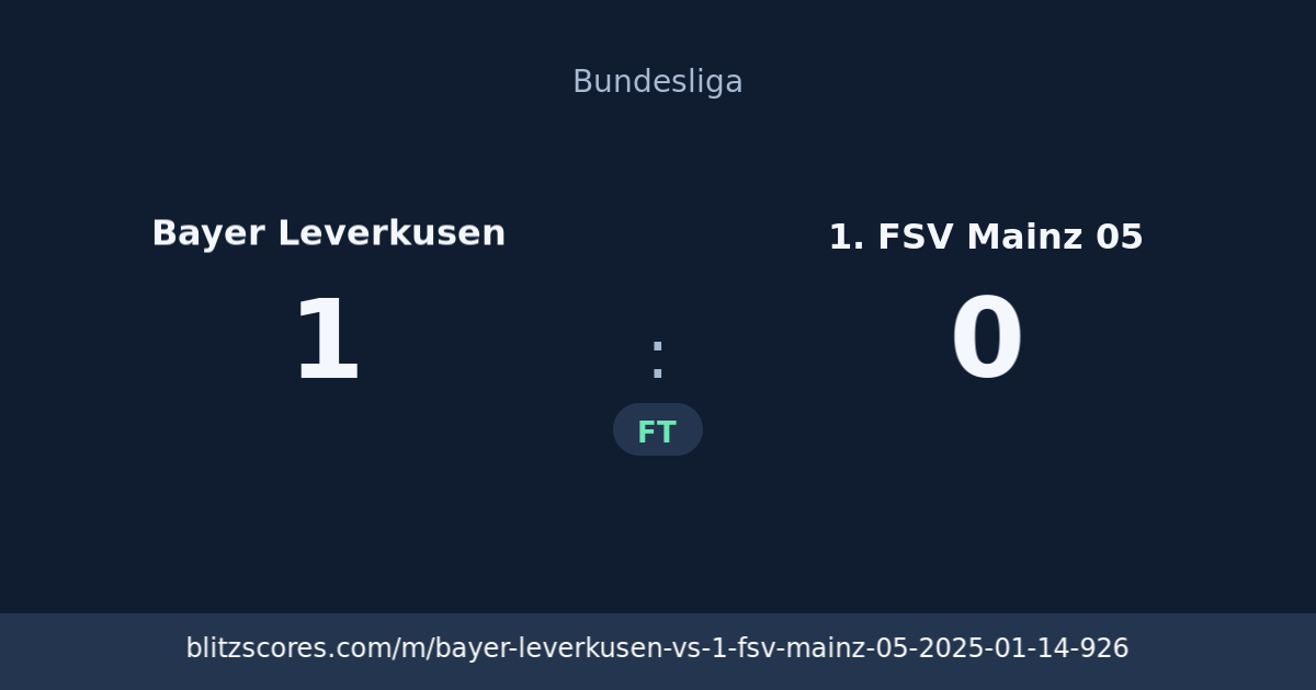 Bayer Leverkusen vs 1. FSV Mainz 05 score card