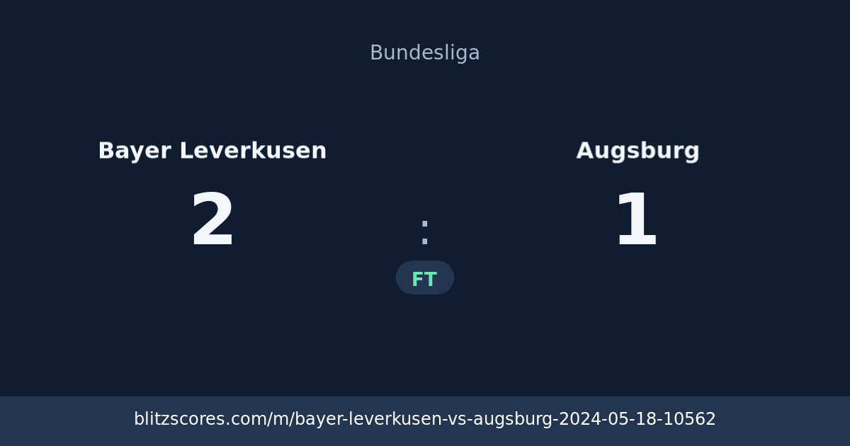 Bayer Leverkusen vs Augsburg score card