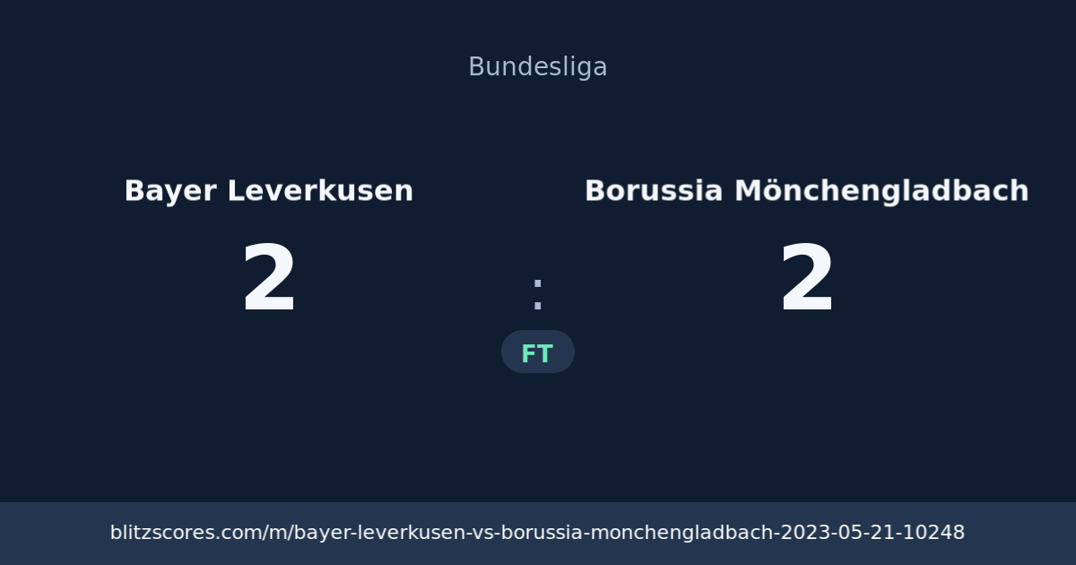 Bayer Leverkusen vs Borussia Mönchengladbach score card