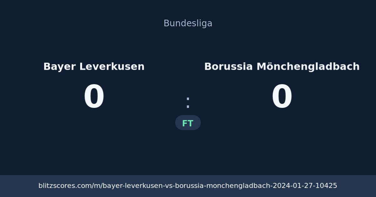 Bayer Leverkusen vs Borussia Mönchengladbach score card