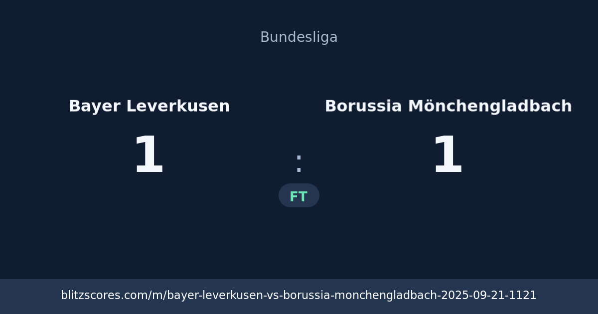 Bayer Leverkusen vs Borussia Mönchengladbach score card