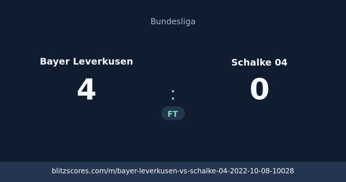 Bayer Leverkusen vs Schalke 04 score card