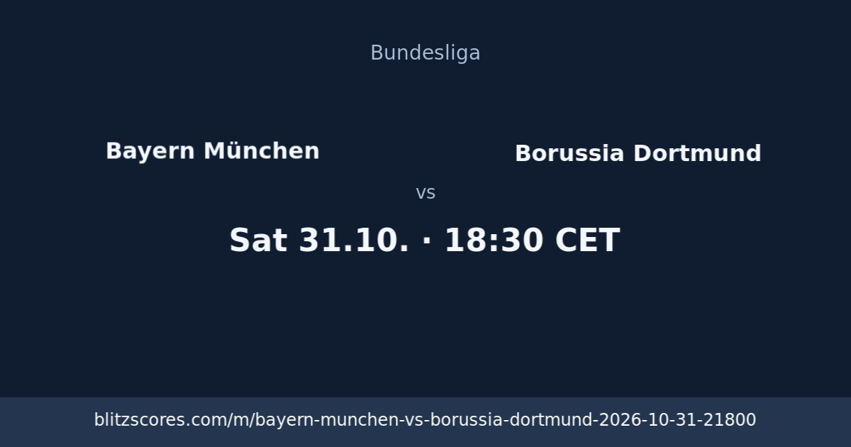 Bayern München vs Borussia Dortmund score card