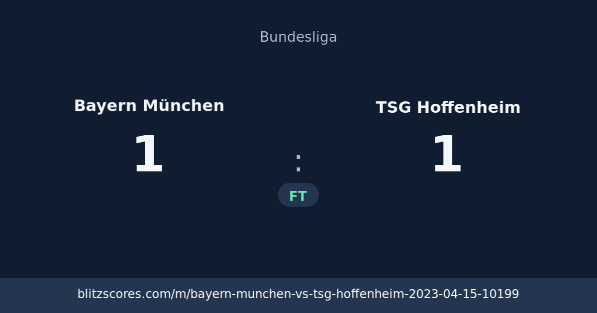 Bayern München vs TSG Hoffenheim score card