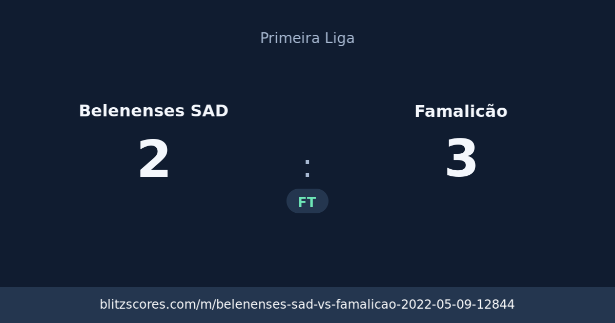 Belenenses SAD vs Famalicão score card