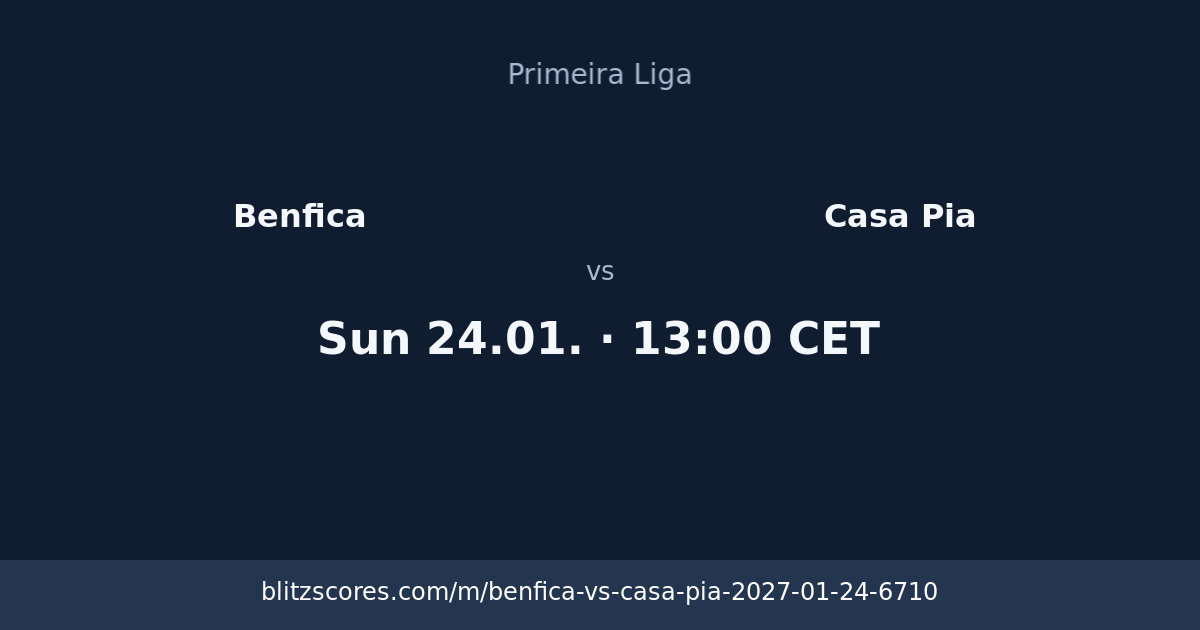 Benfica vs Casa Pia score card