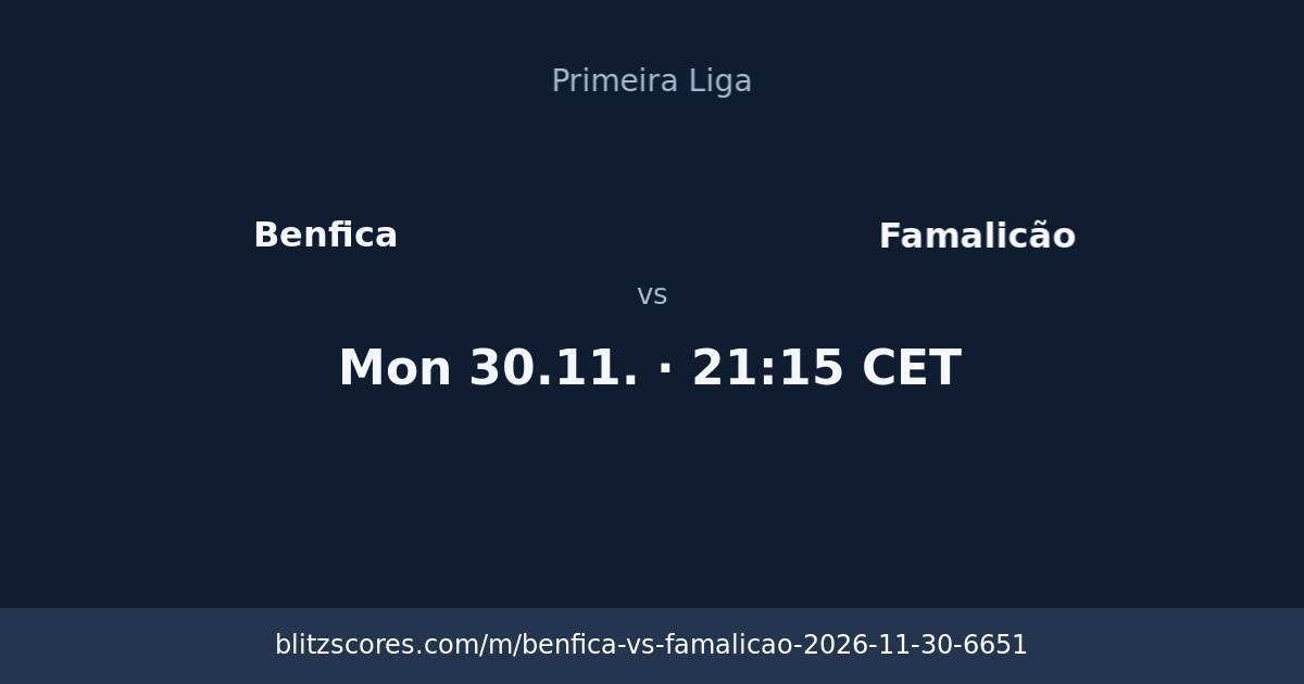 Benfica vs Famalicão score card