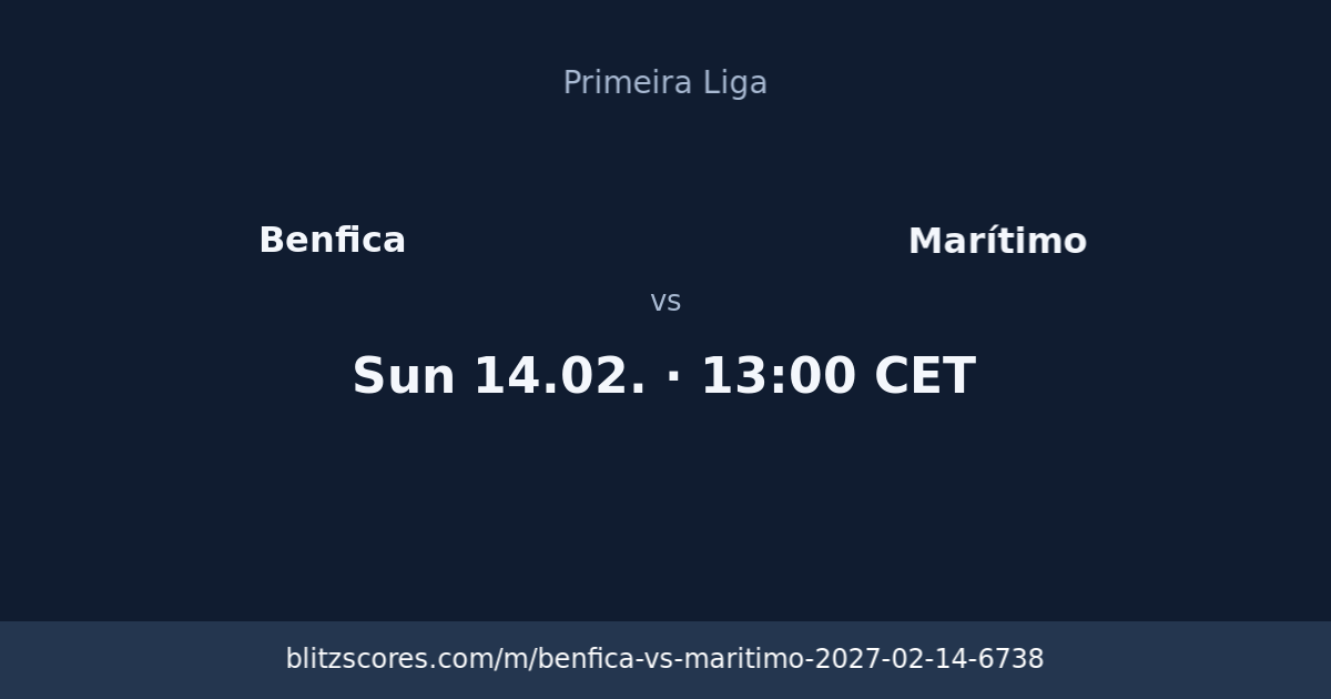 Benfica vs Marítimo score card