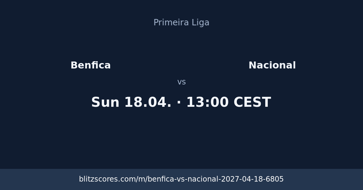 Benfica vs Nacional score card