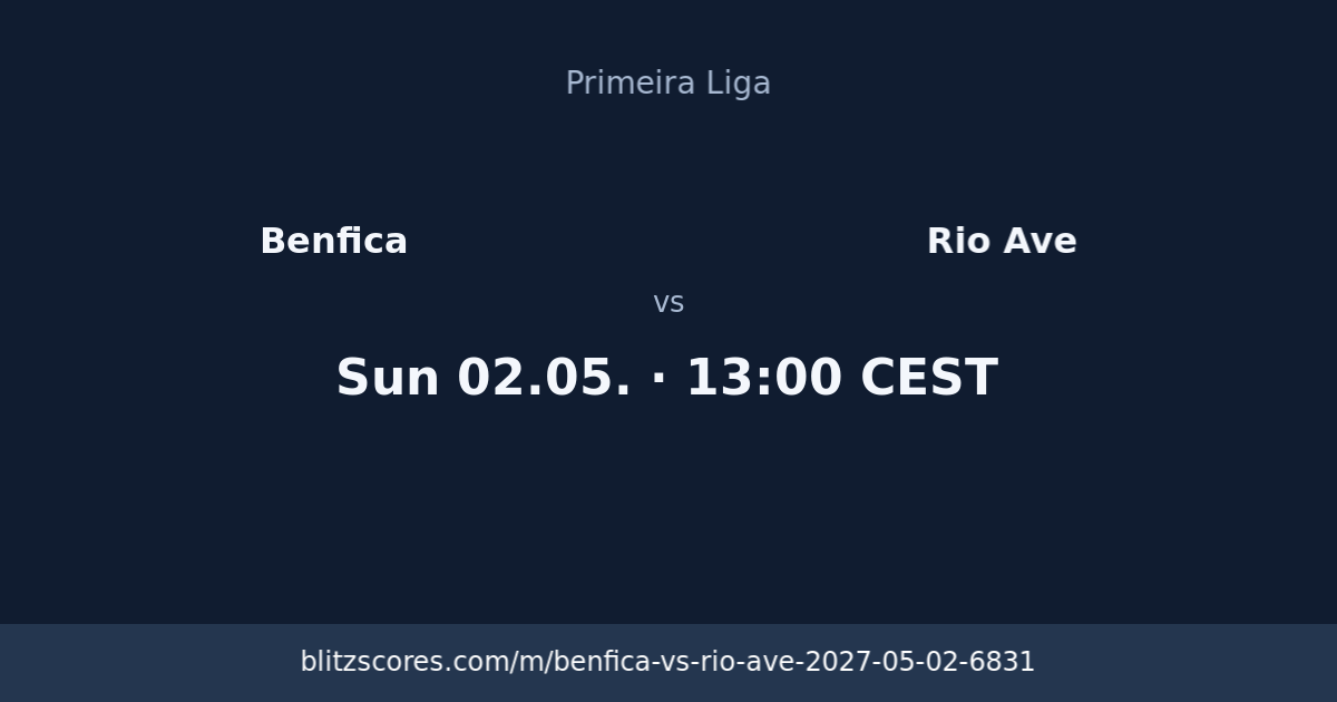 Benfica vs Rio Ave score card