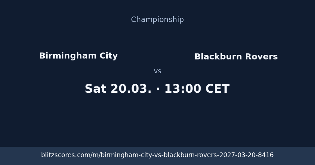 Birmingham City vs Blackburn Rovers score card