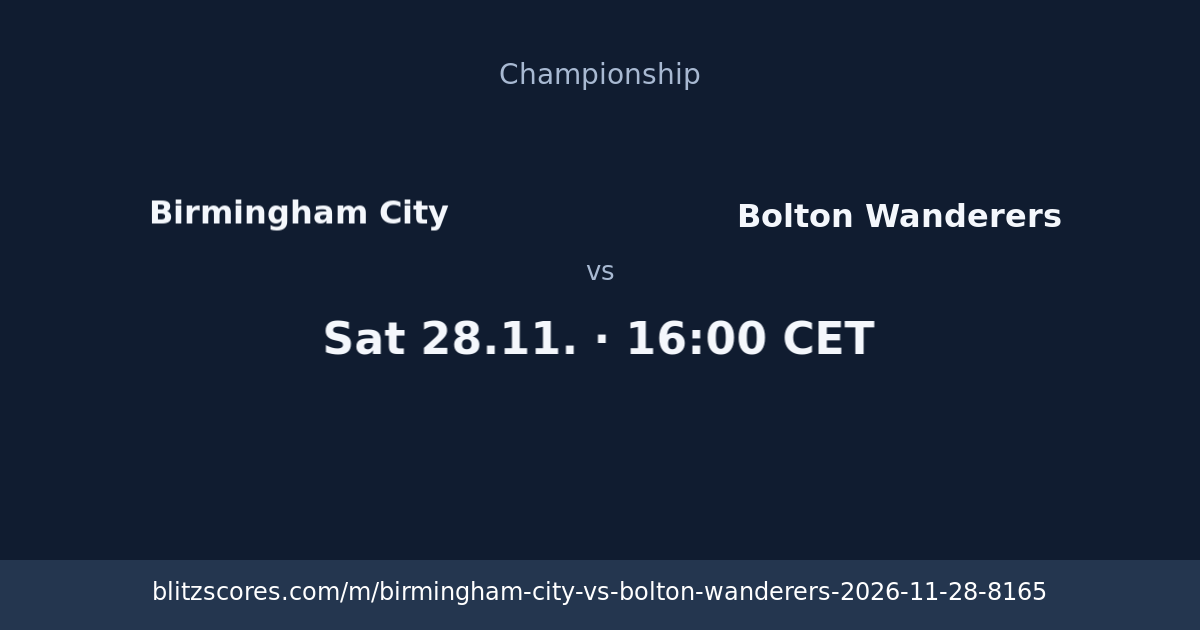 Birmingham City vs Bolton Wanderers score card