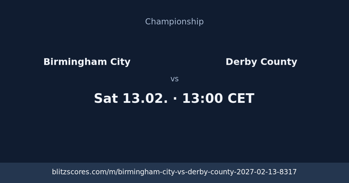 Birmingham City vs Derby County score card