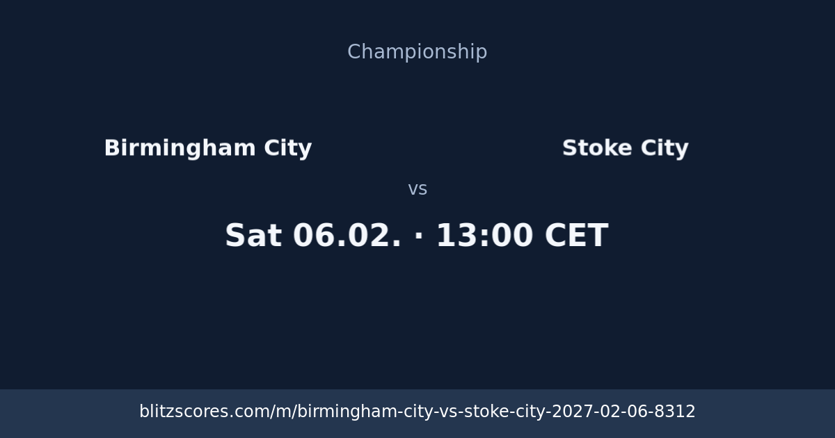 Birmingham City vs Stoke City score card