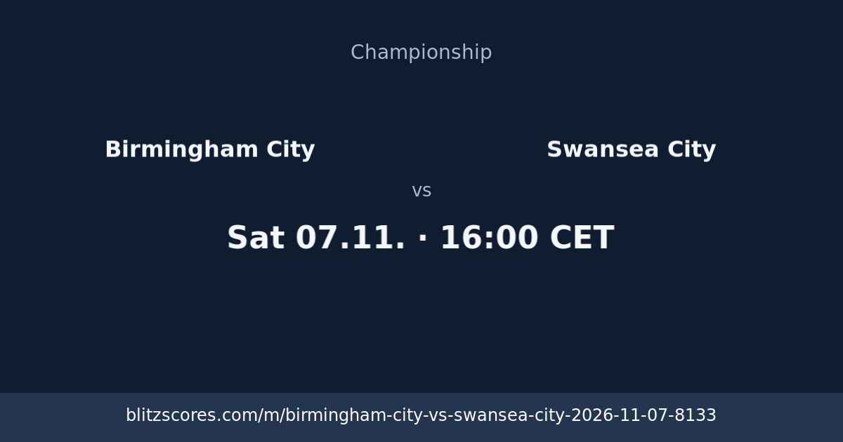 Birmingham City vs Swansea City score card