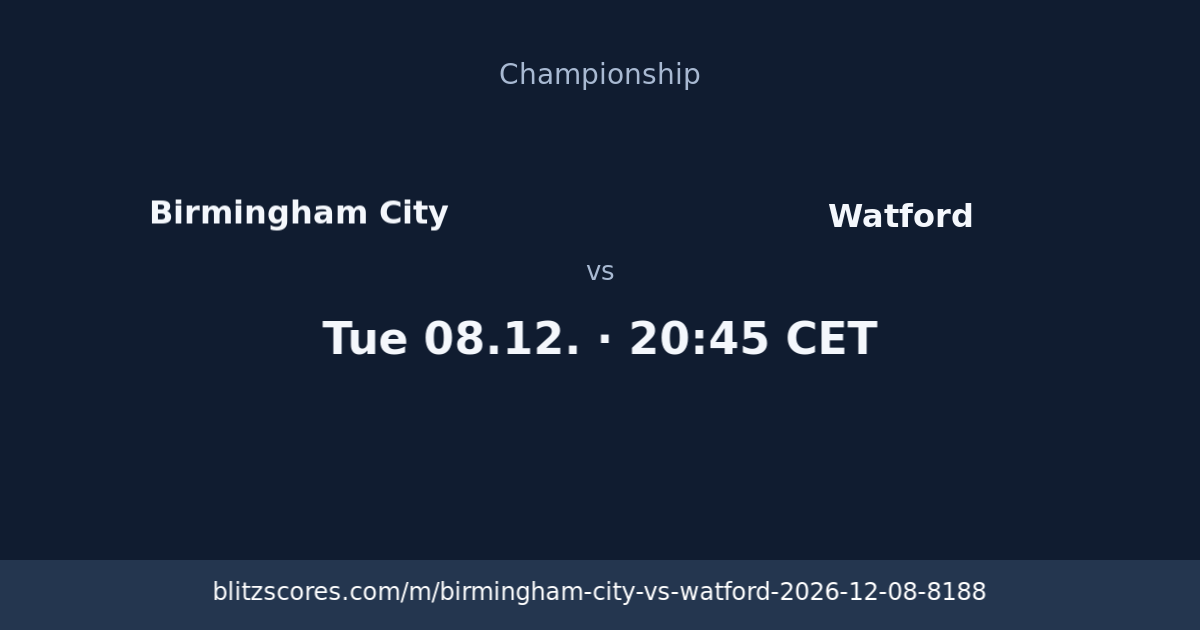 Birmingham City vs Watford score card