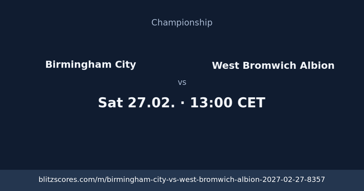 Birmingham City vs West Bromwich Albion score card