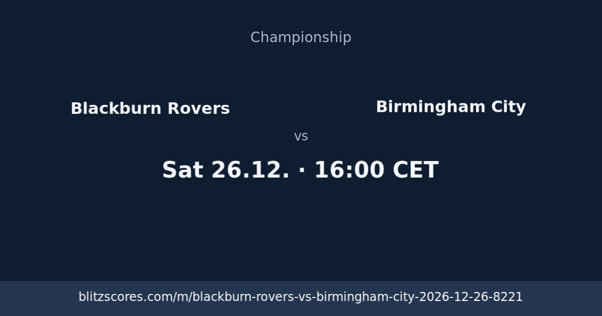 Blackburn Rovers vs Birmingham City score card