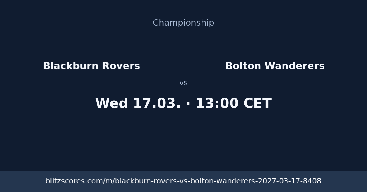 Blackburn Rovers vs Bolton Wanderers score card