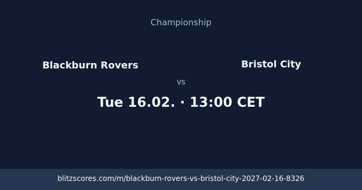 Blackburn Rovers vs Bristol City score card