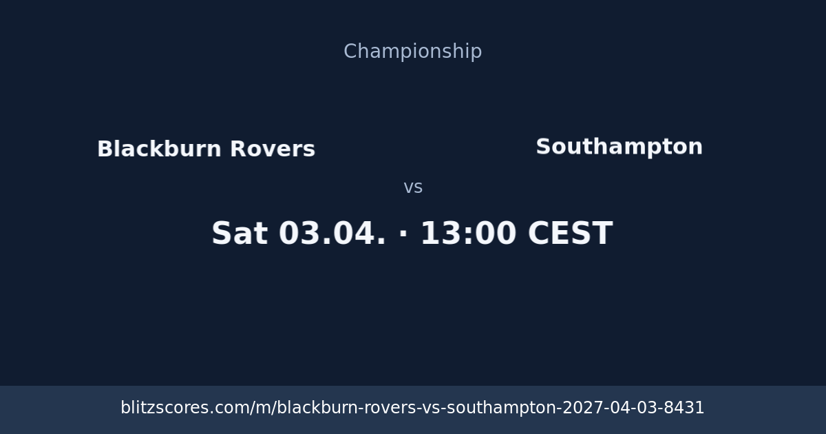 Blackburn Rovers vs Southampton score card