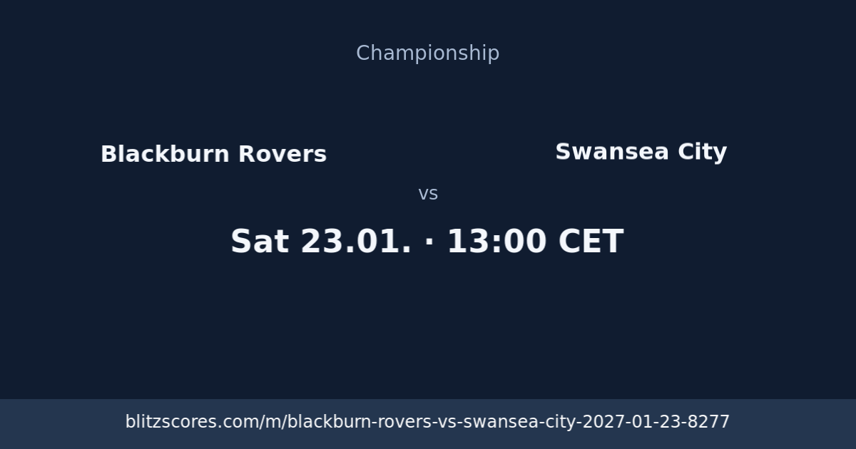 Blackburn Rovers vs Swansea City score card