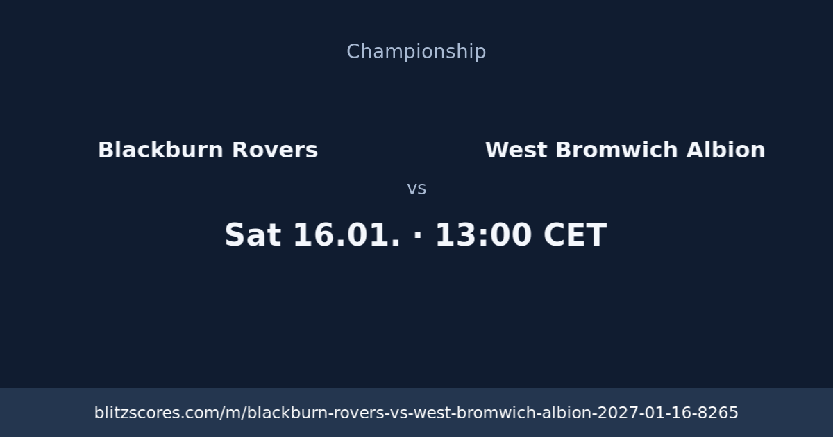Blackburn Rovers vs West Bromwich Albion score card