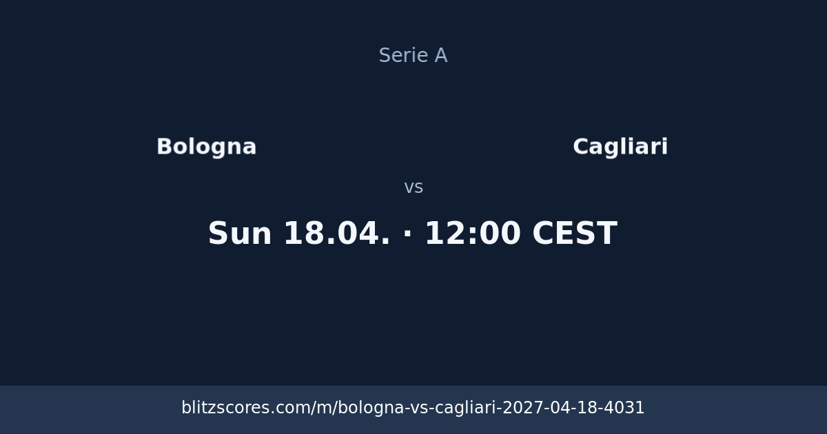 Bologna vs Cagliari score card