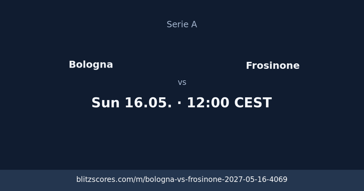 Bologna vs Frosinone score card
