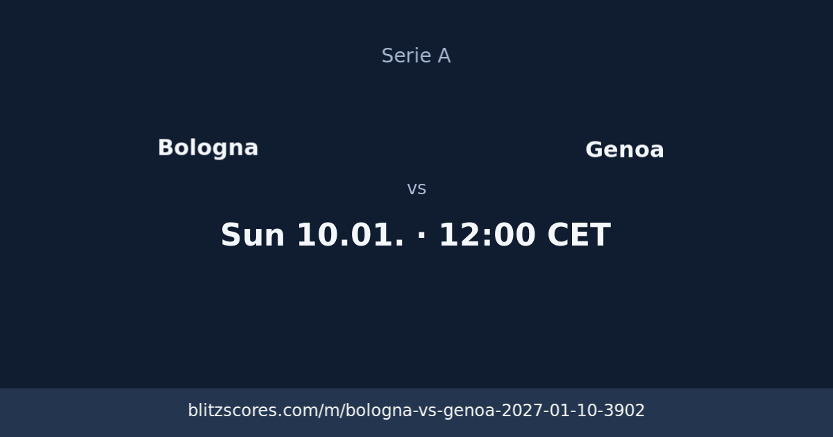 Bologna vs Genoa score card