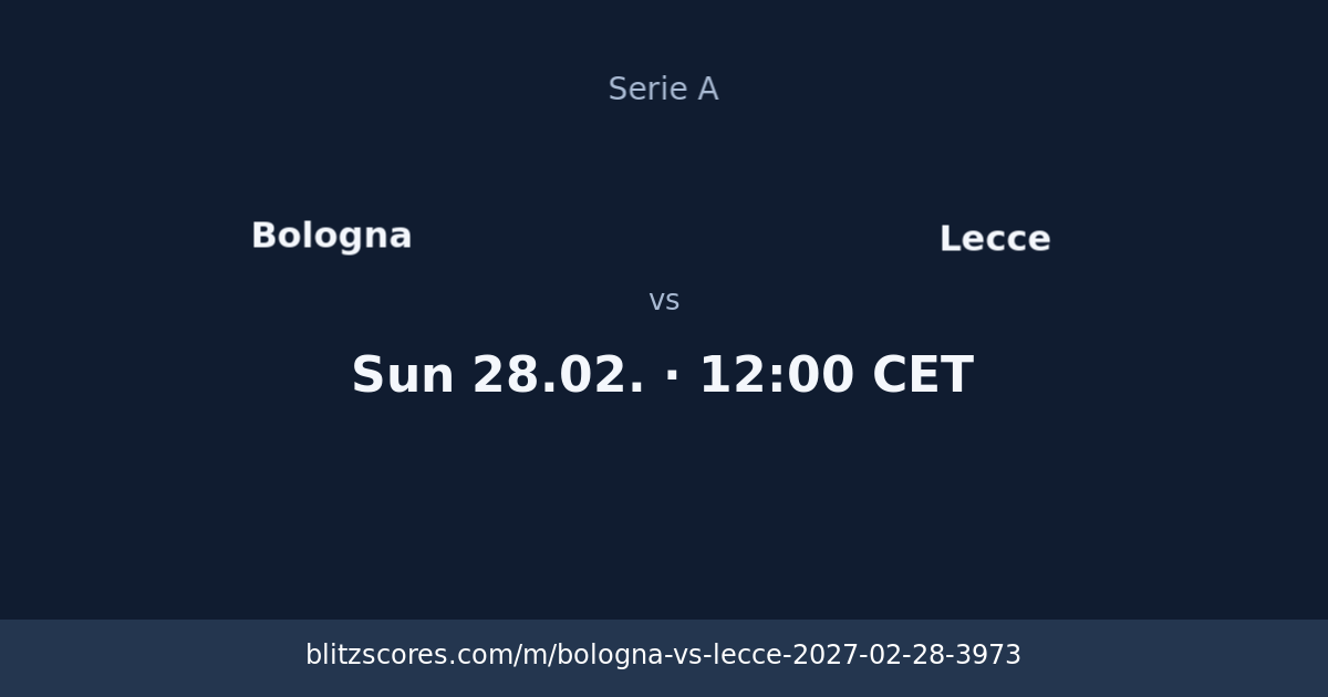 Bologna vs Lecce score card