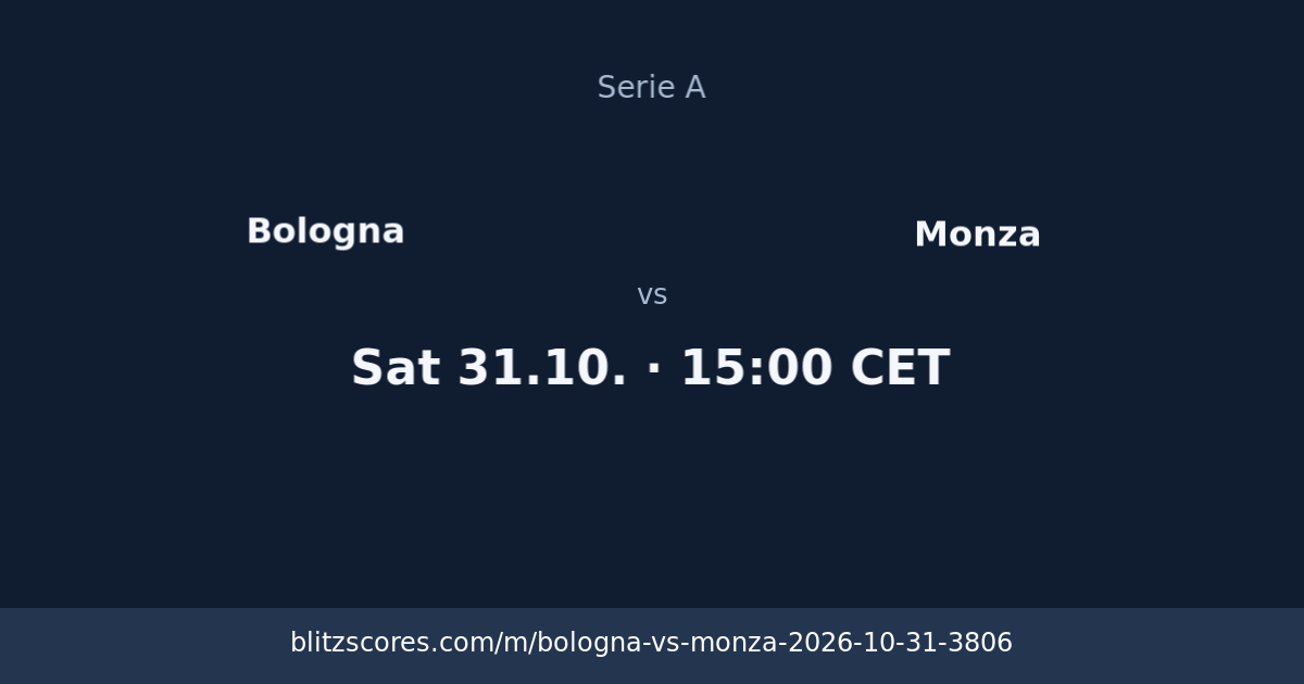 Bologna vs Monza score card