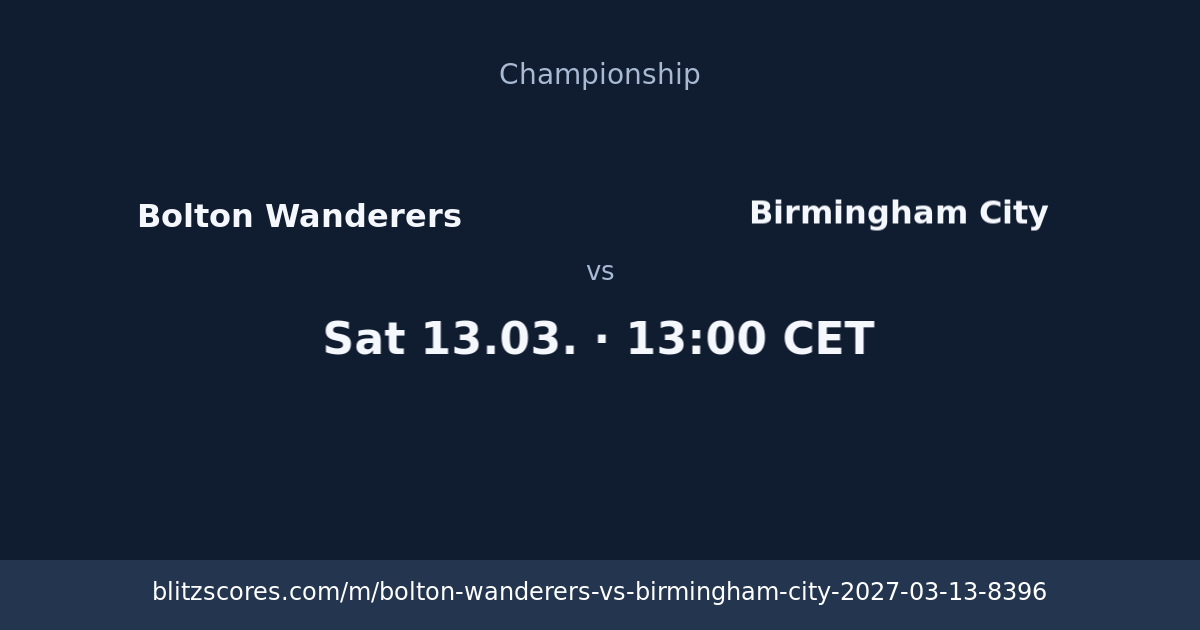 Bolton Wanderers vs Birmingham City score card