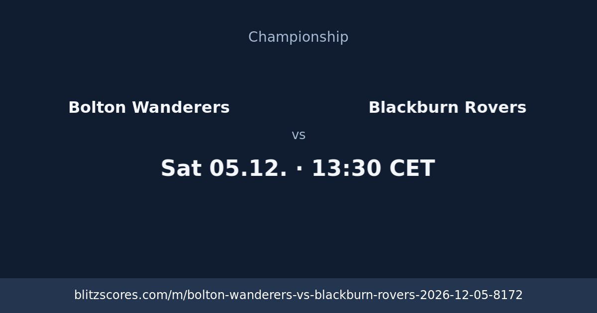 Bolton Wanderers vs Blackburn Rovers score card