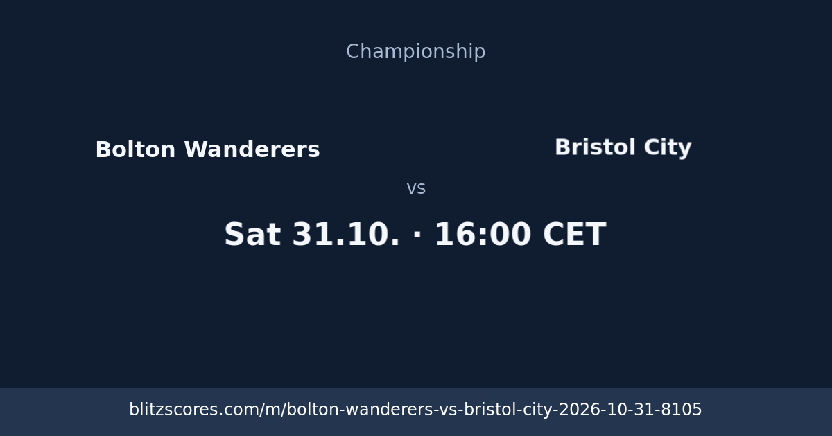 Bolton Wanderers vs Bristol City score card