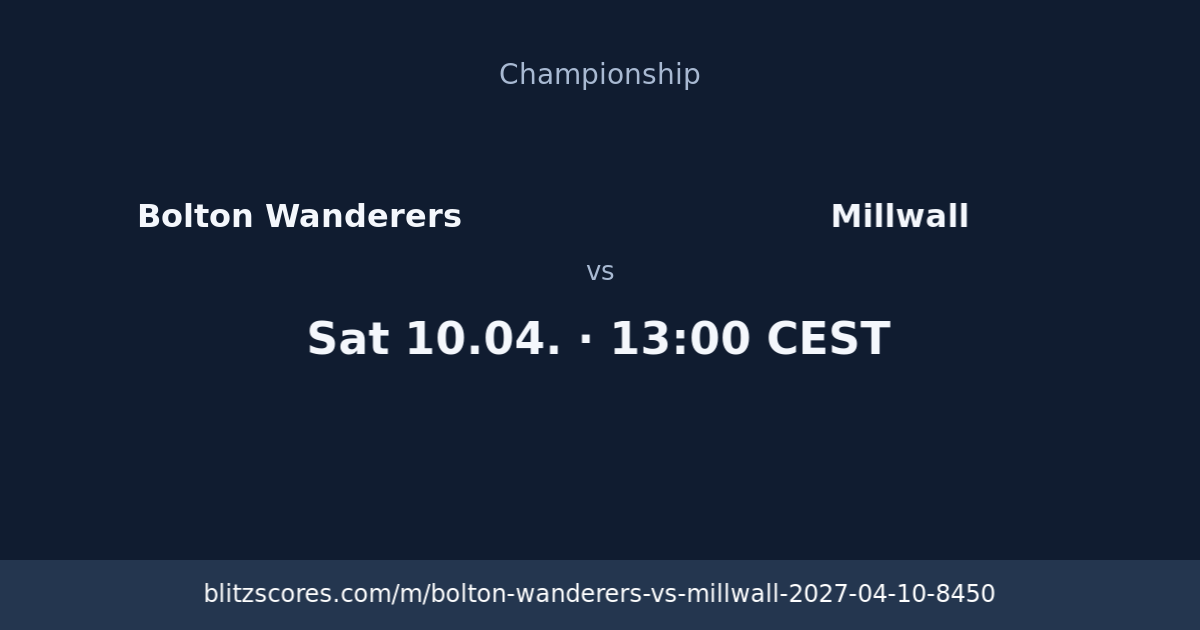 Bolton Wanderers vs Millwall score card