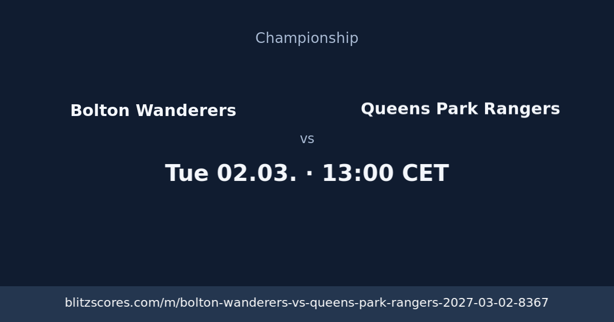 Bolton Wanderers vs Queens Park Rangers score card