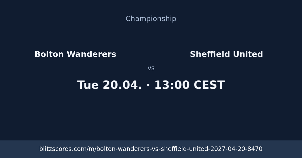Bolton Wanderers vs Sheffield United score card