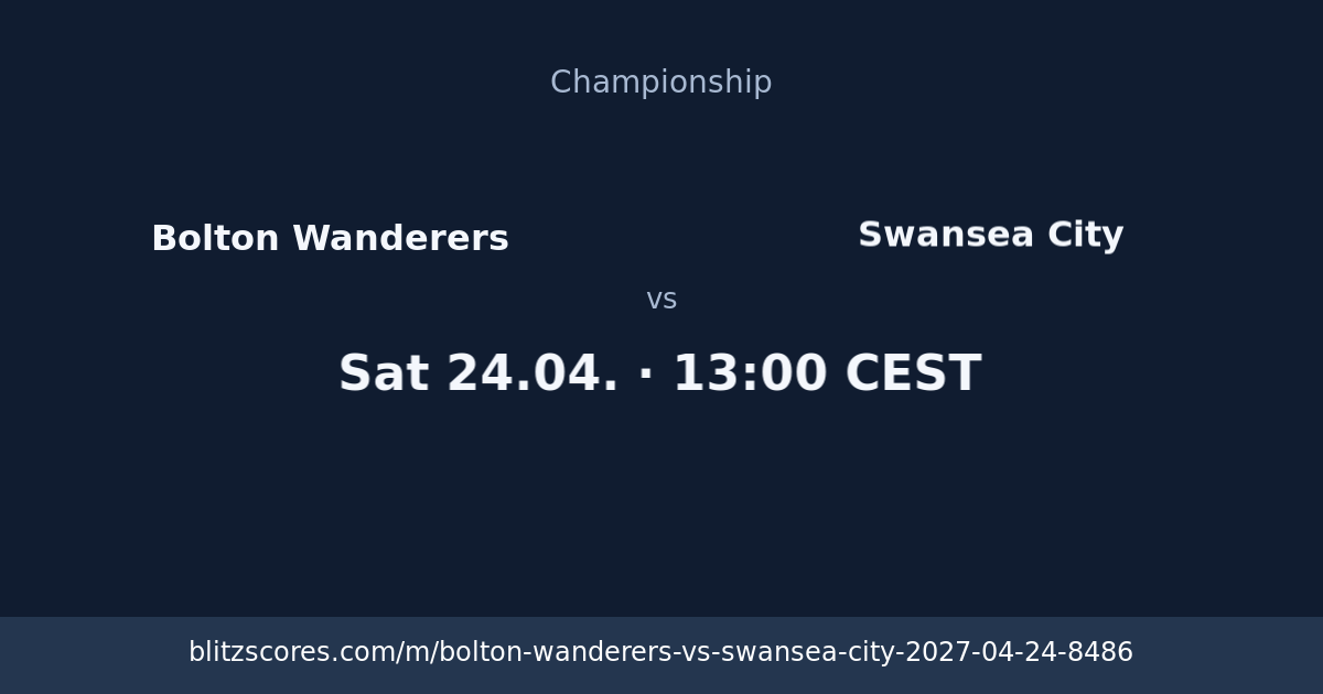 Bolton Wanderers vs Swansea City score card