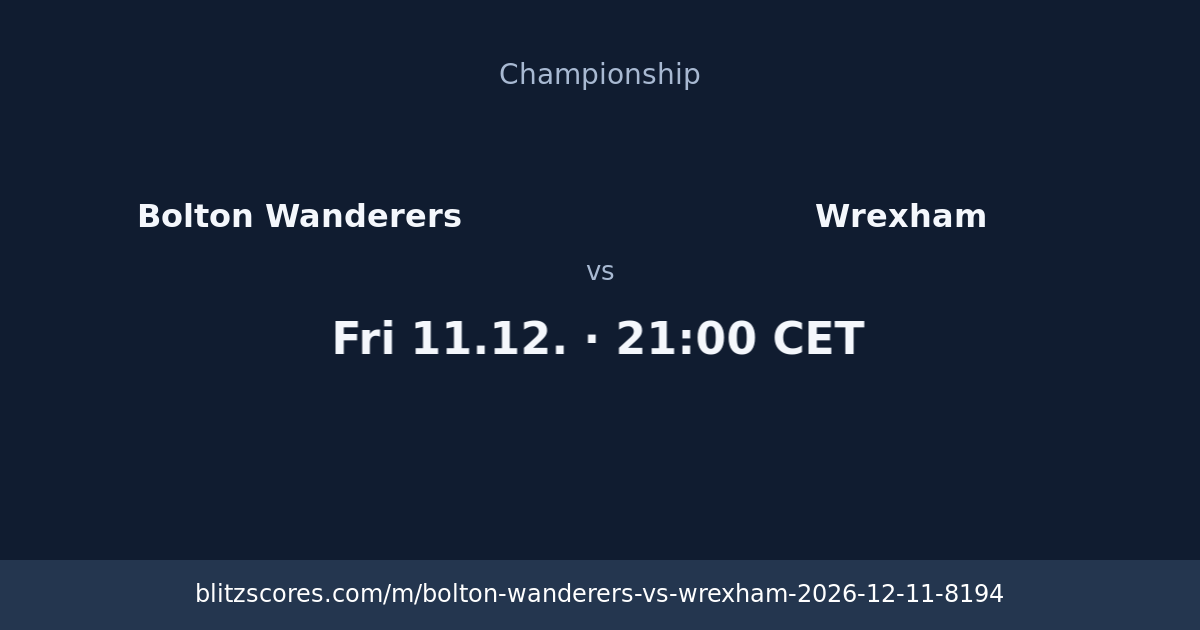 Bolton Wanderers vs Wrexham score card