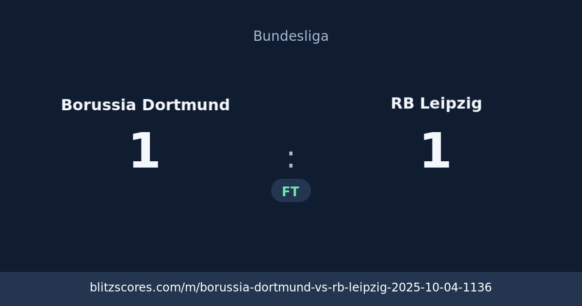 Borussia Dortmund vs RB Leipzig score card
