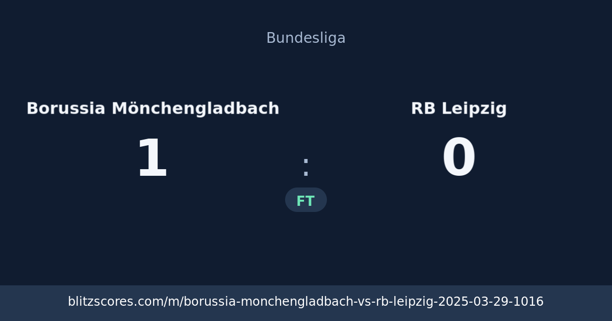 Borussia Mönchengladbach vs RB Leipzig score card