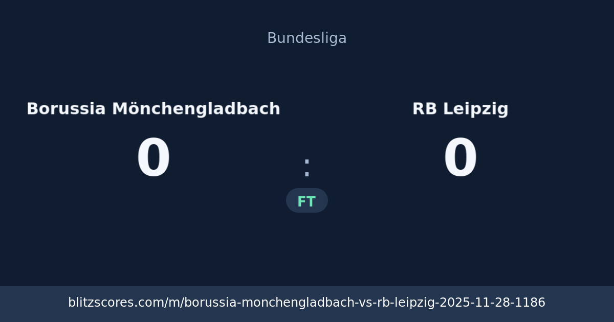 Borussia Mönchengladbach vs RB Leipzig score card