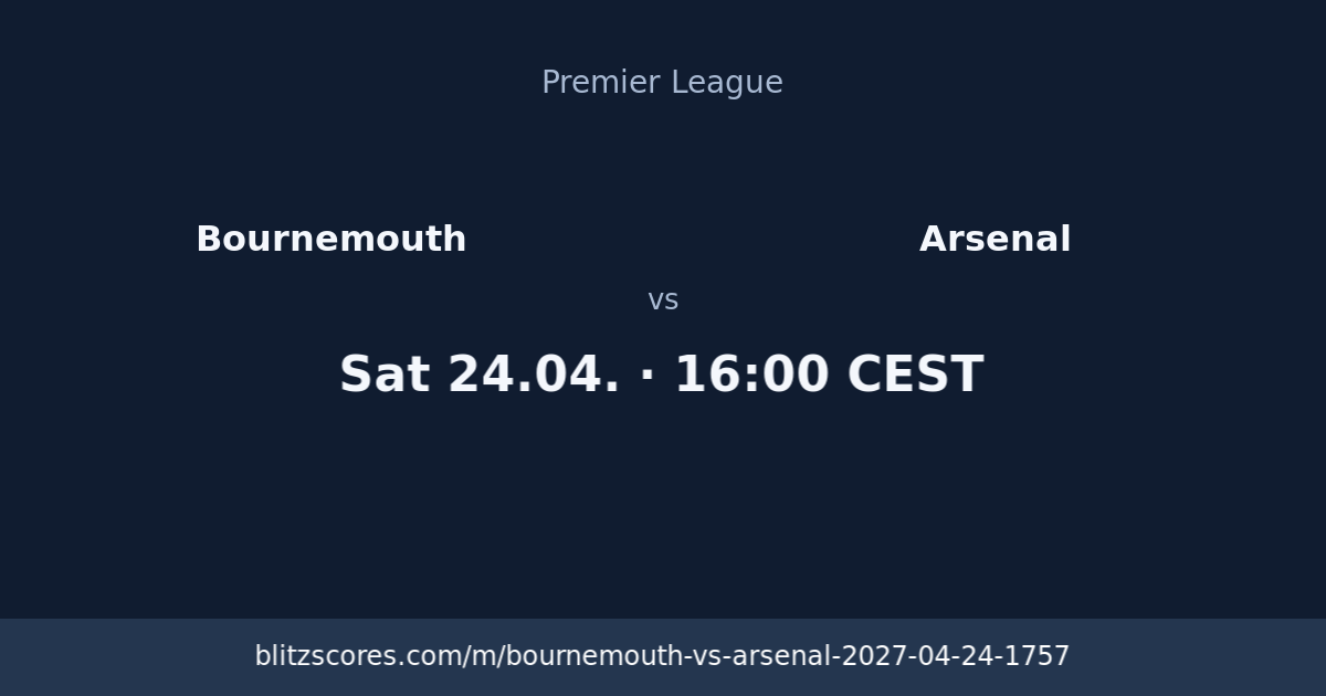 Bournemouth vs Arsenal score card