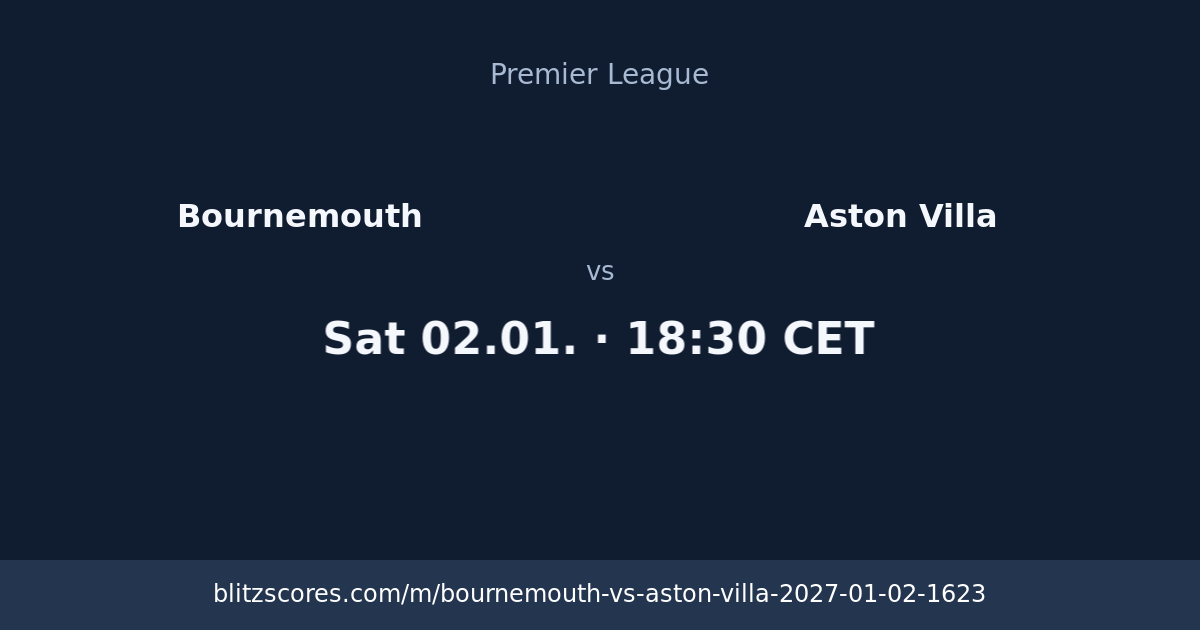 Bournemouth vs Aston Villa score card