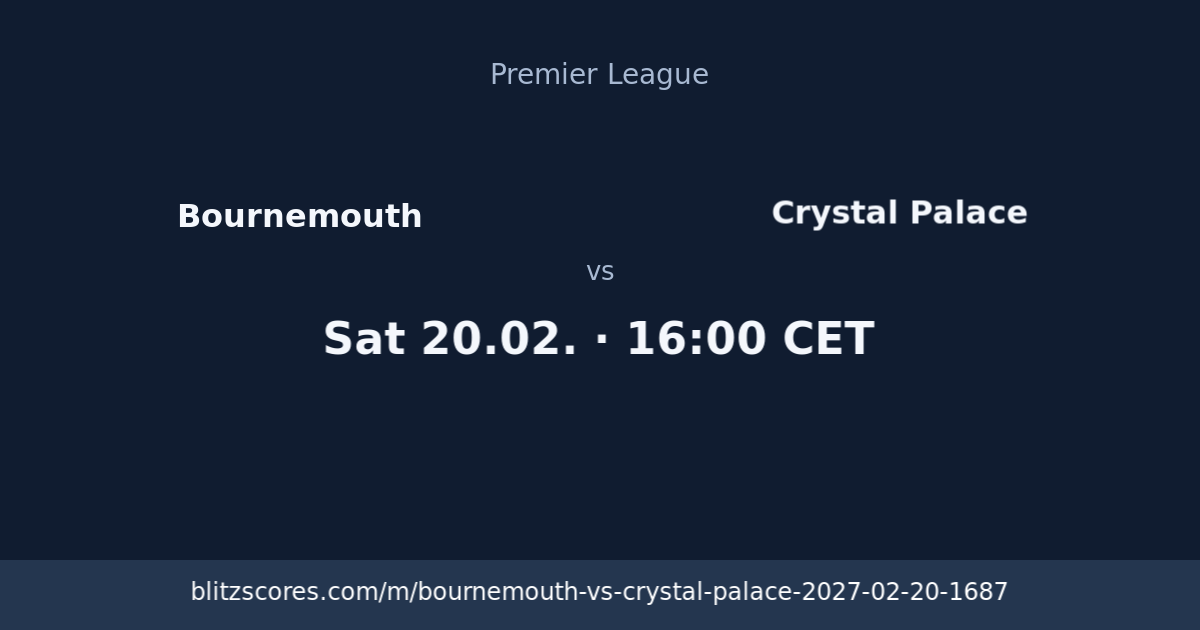 Bournemouth vs Crystal Palace score card