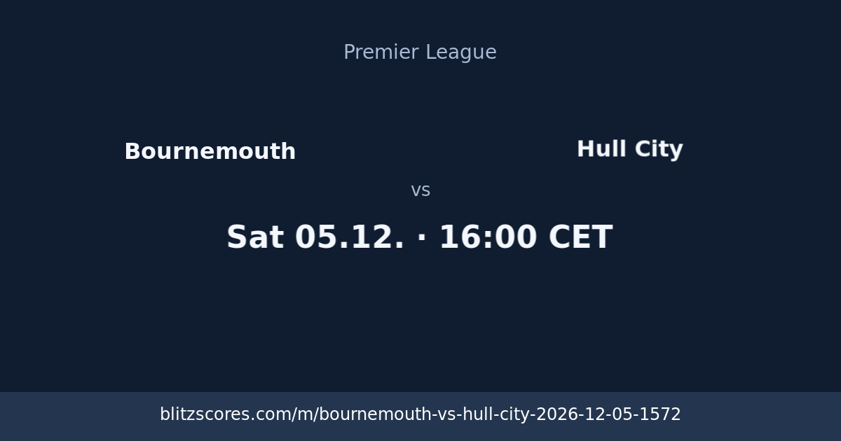 Bournemouth vs Hull City score card