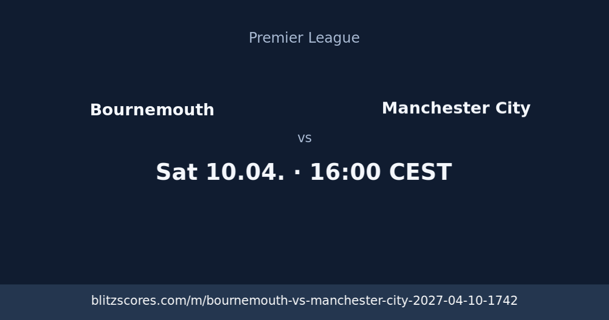 Bournemouth vs Manchester City score card