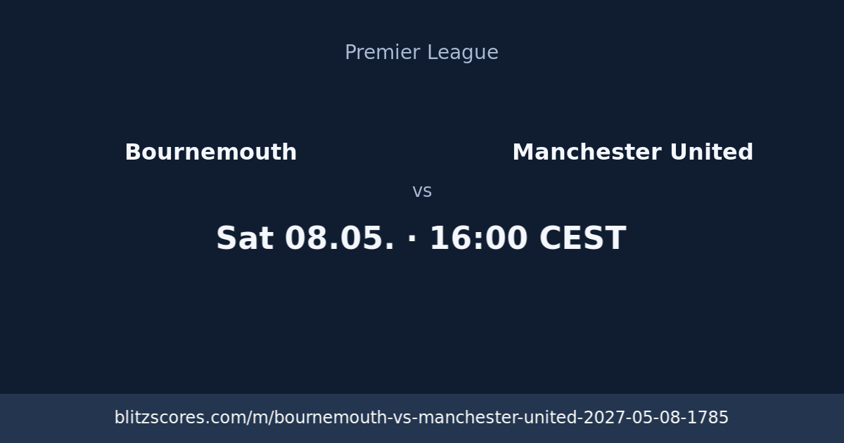 Bournemouth vs Manchester United score card