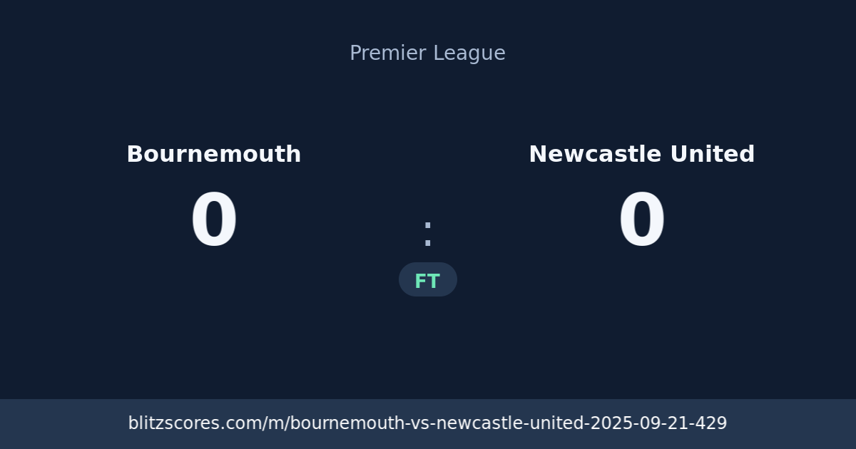 Bournemouth vs Newcastle United score card